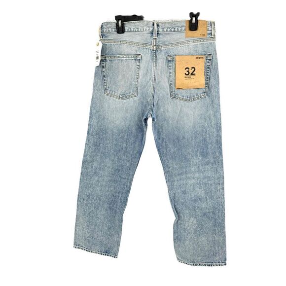 RE/DONE Blue Five Pocket Straight Leg Jeans High Rise Denim 90S LOOSE Sz 32 - Picture 2 of 8